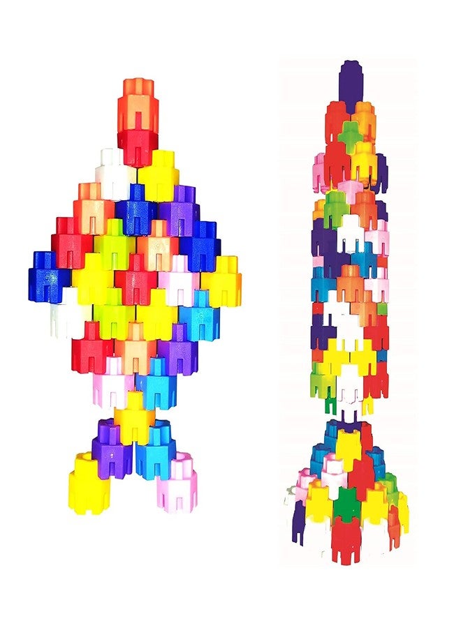 PULSBERY لعبة مكعبات بناء بولسبري للأطفال - مجموعة من 100 قطعة من المكعبات السداسية البلاستيكية غير السامة للعد والفرز ومهارات العلوم والتكنولوجيا والهندسة والرياضيات والمهارات الأساسية والمهارات الحركية والتواصل، لعبة تعليمية للأطفال في مرحلة ما قبل المدرسة - Image 3